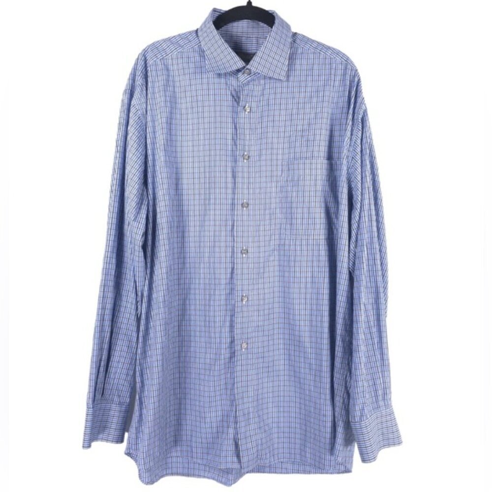 St. Croix ITALY🇮🇹MADE Plaid Button‎ Up Long Sleeve Shirt Size XL